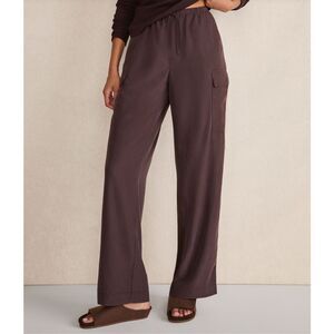 Haven Well Within Drapey Modal Cargo Pants Blackcurrant Sm NEW$118
